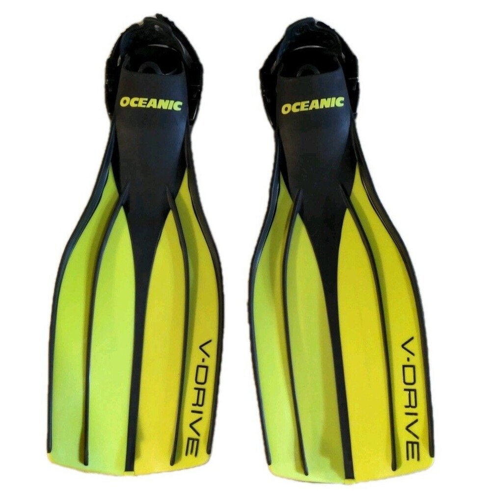 Oceanic V-Drive Professional Diving fins flippers yellow and black